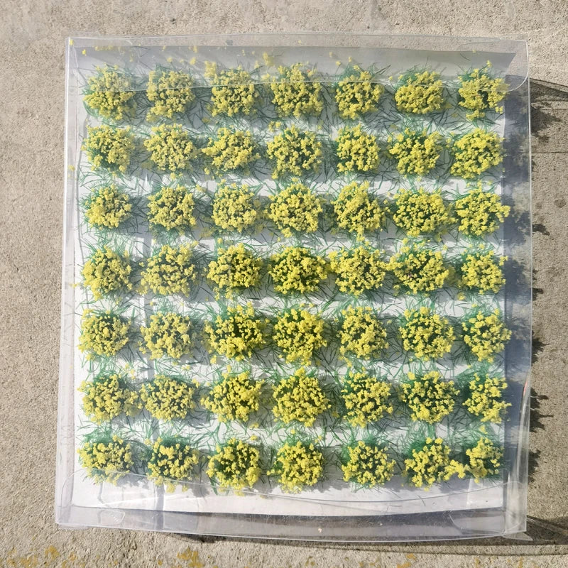 49Pcs Model Flower Cluster Static Grass Adhesive DIY Building Layout