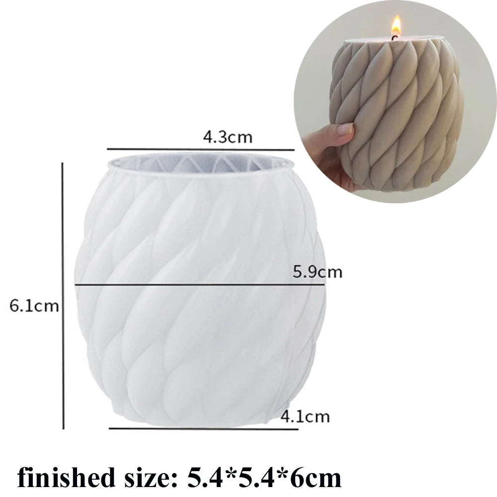 3D Rotating Pillar Candle Silicone Mold Geometric Wave Soap