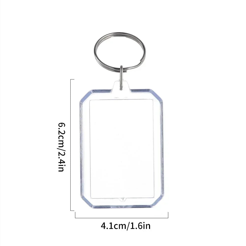 Transparent Acrylic Photo Insert for Keychains – Rectangle/Octagonal, DIY Accessory