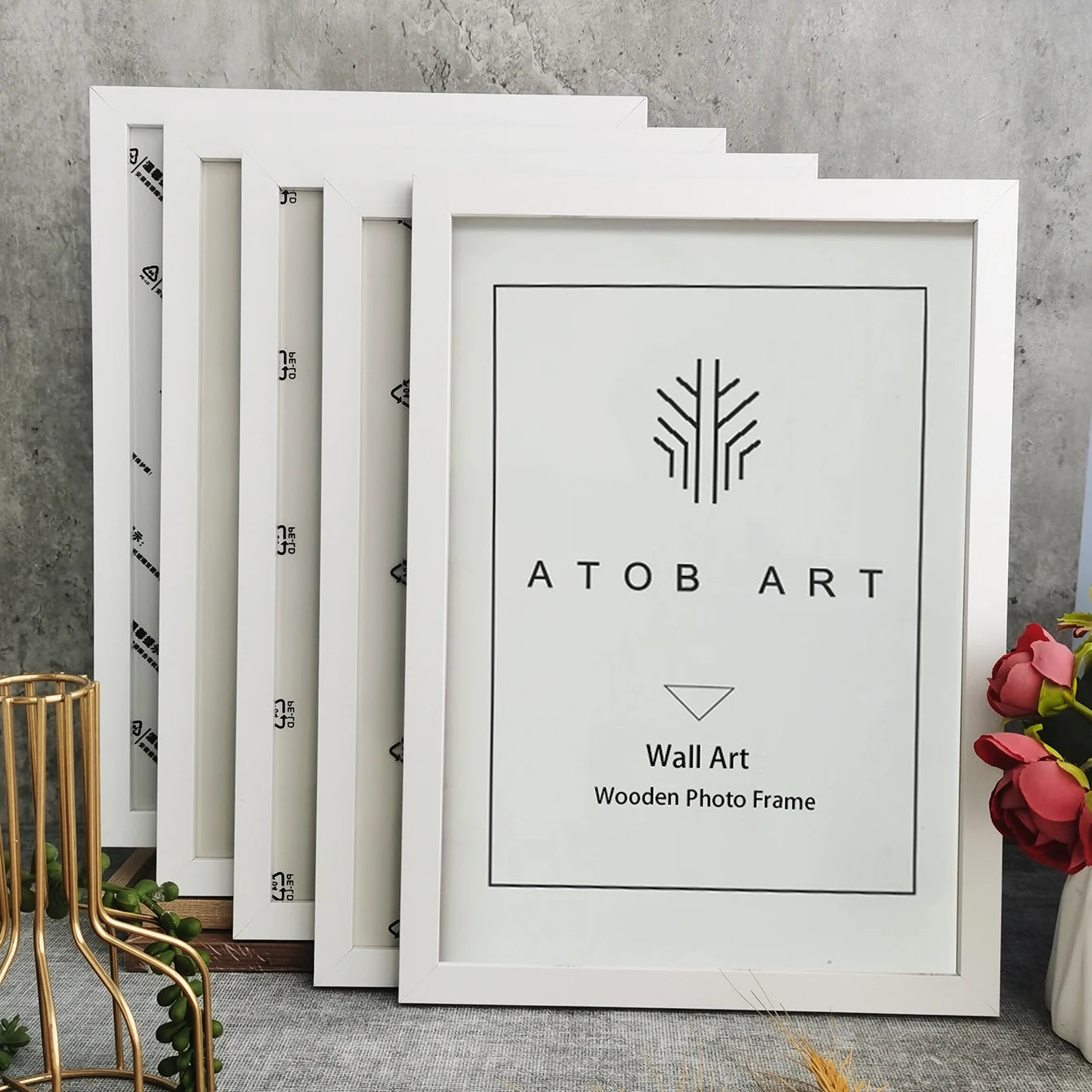 5Pcs Wooden Photo Frames 10×15 15×20 20×25 A4 Stand Certificate