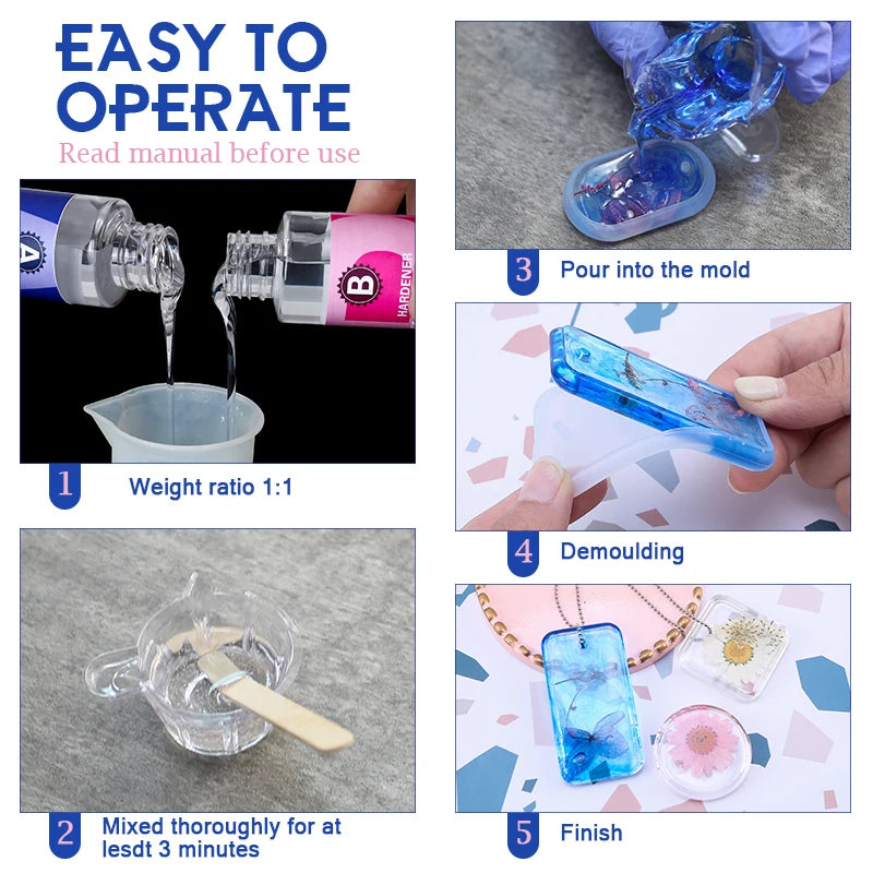 1:1 Crystal Clear Epoxy Resin Kit – High Gloss, Bubble‑Free for Coating & Casting