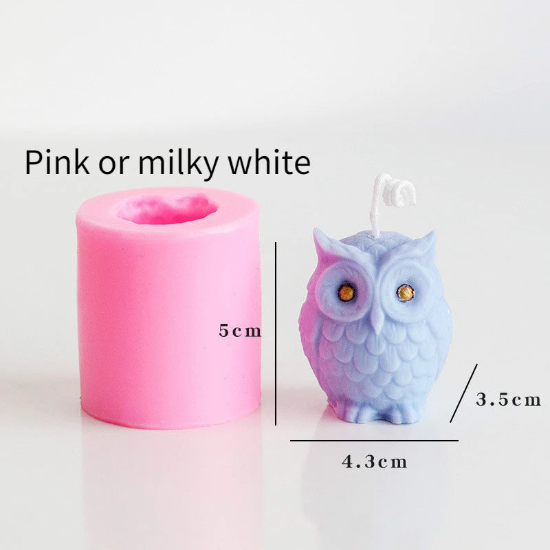 3D Owl Silicone Candle Mold Cute Animal Soap Plaster Resin