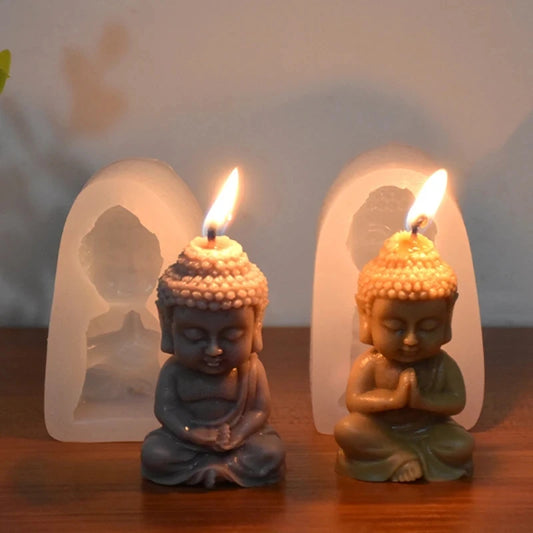 3D Buddha Silicone Candle Mold Meditation Gypsum Resin Soap Supplies