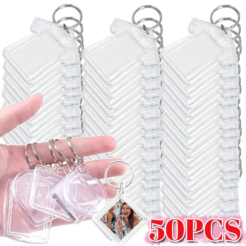 Transparent Acrylic Photo Insert for Keychains – Rectangle/Octagonal, DIY Accessory