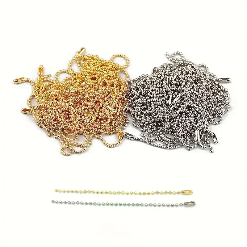 Ball Bead Chains for DIY Keychains & Jewelry – 10/100 pcs Connector for Bracelets