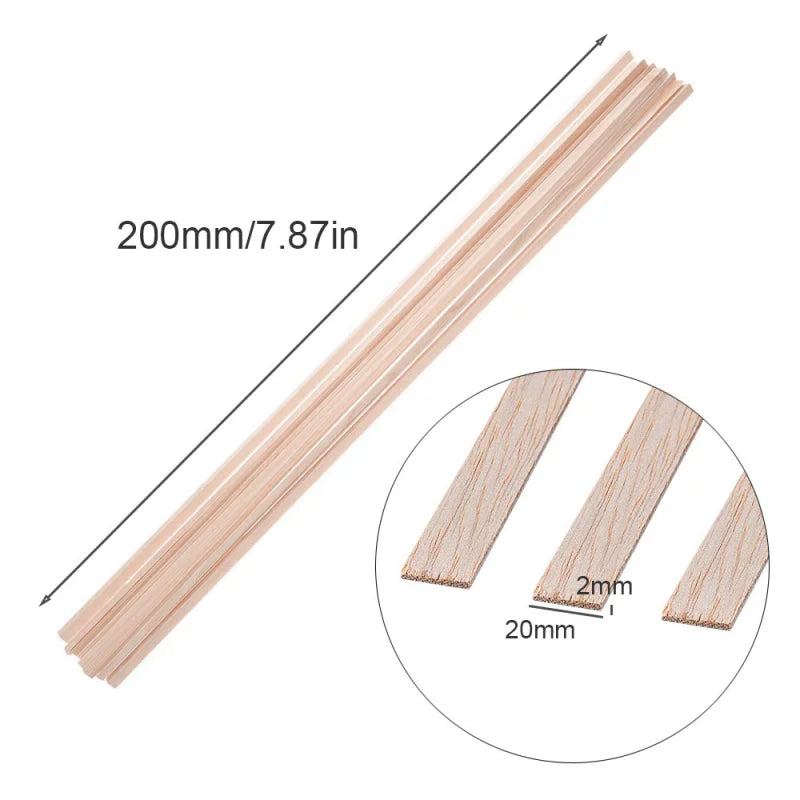 Wooden Strips for DIY – 20–50 pcs Balsa Material for Model Building, Crafts & Lanterns