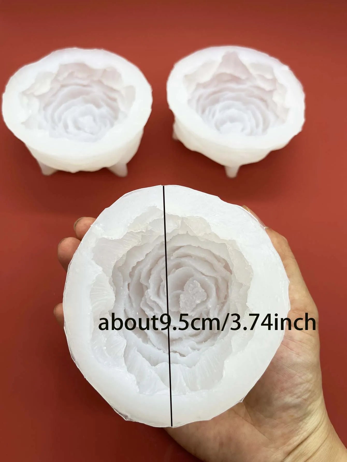 1Pc 3D Peony Flower Candle Silicone Mold Beeswax Soap Mother’s Day