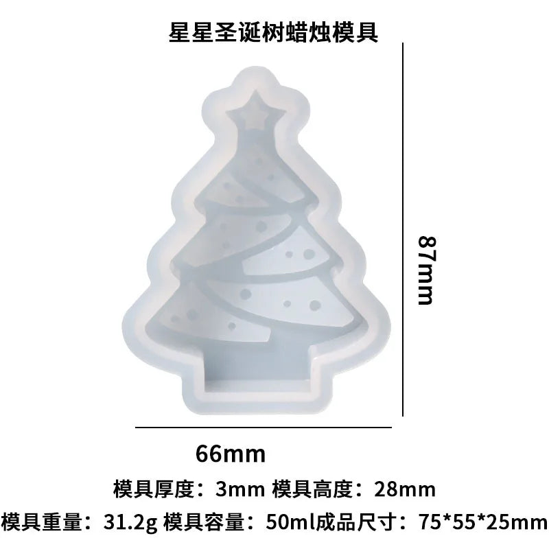 3D Christmas Tree Silicone Mold for Candle, Soap & Resin DIY