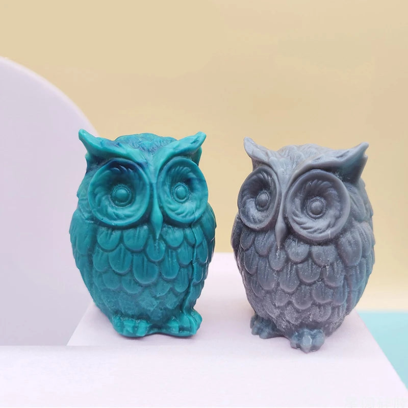 3D Owl Silicone Candle Mold Cute Animal Soap Plaster Resin