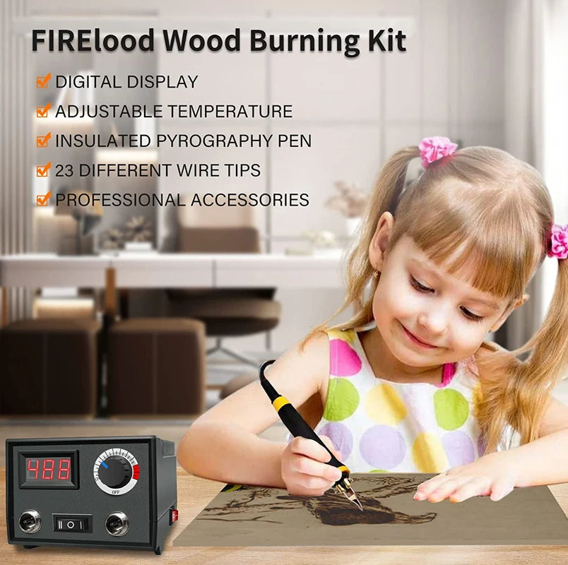 60W Wood Burning & Pyrography Kit, Dual Pen Upgraded Machine