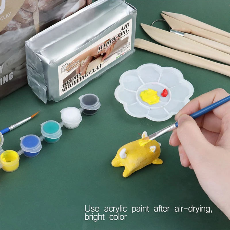 No-Bake Air-Dry Plasticine Clay Set – 12 Colors Educational Toy