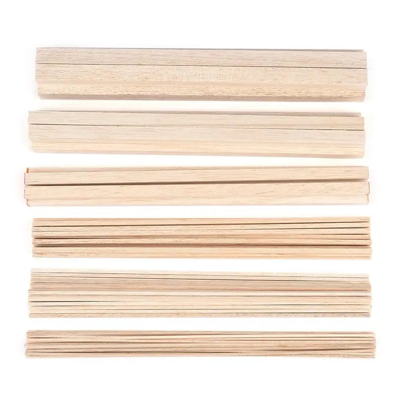 Square Balsa Wood Sticks 2–15mm – Light Cudgel Chips for Toys, Carving & Crafts