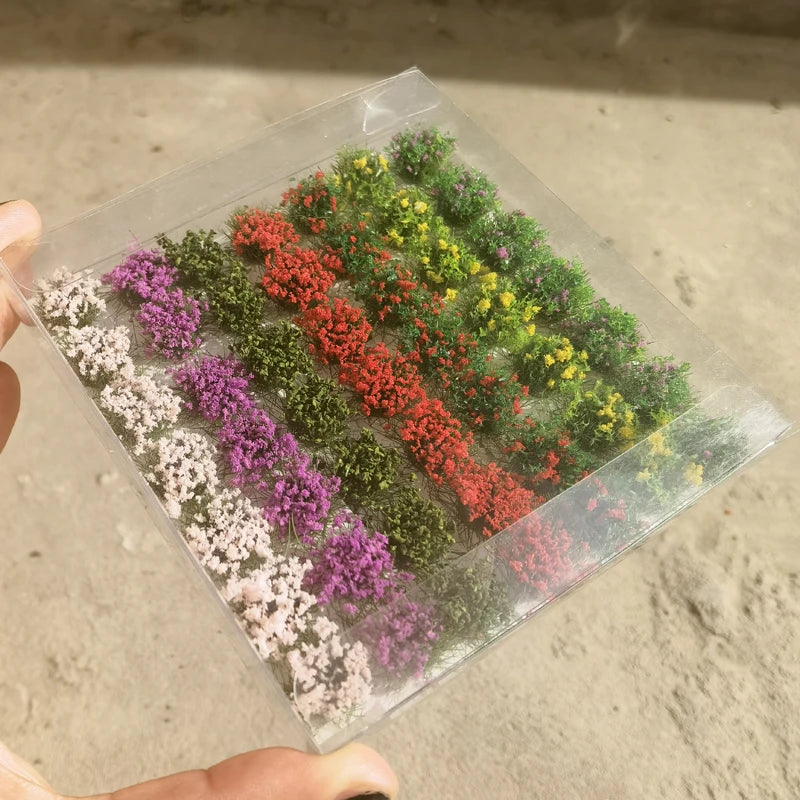 49Pcs 8mm Model Flower Cluster Static Grass 15 Colors DIY Layout