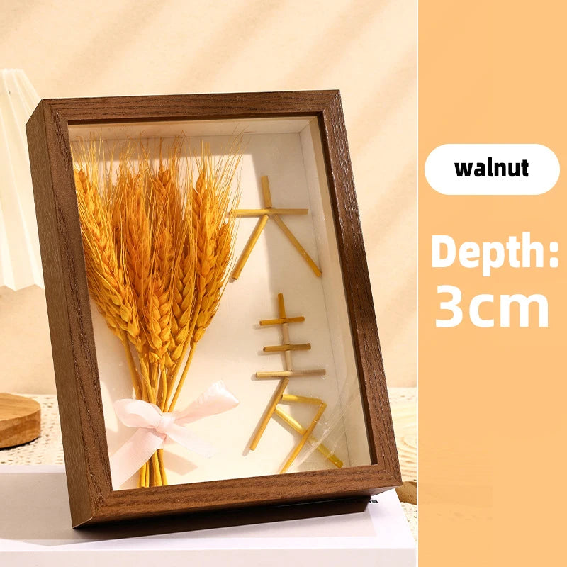 3D Wooden Photo Frame 3cm Depth DIY Specimen Display Home Decor