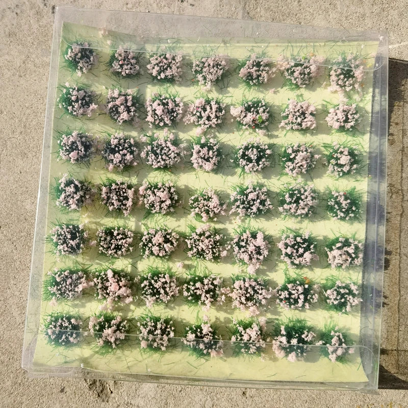 49Pcs Model Flower Cluster Static Grass Adhesive DIY Building Layout