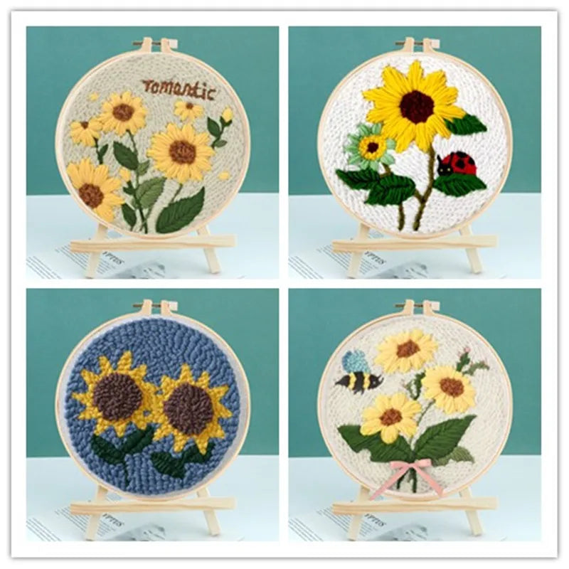 DIY Punch Needle Embroidery Kit – Sunflower Pattern