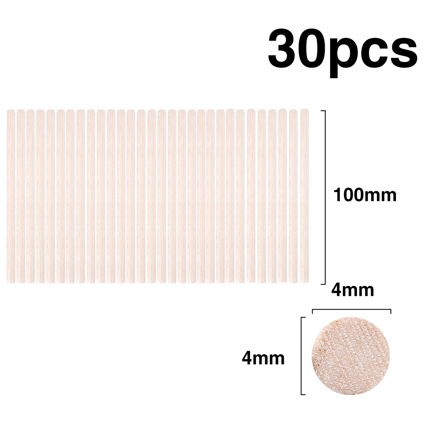 Balsa Wood Round Sticks – 3–30 pcs/Lot, 3–12mm Diameter, 10–50cm Length for Model Building