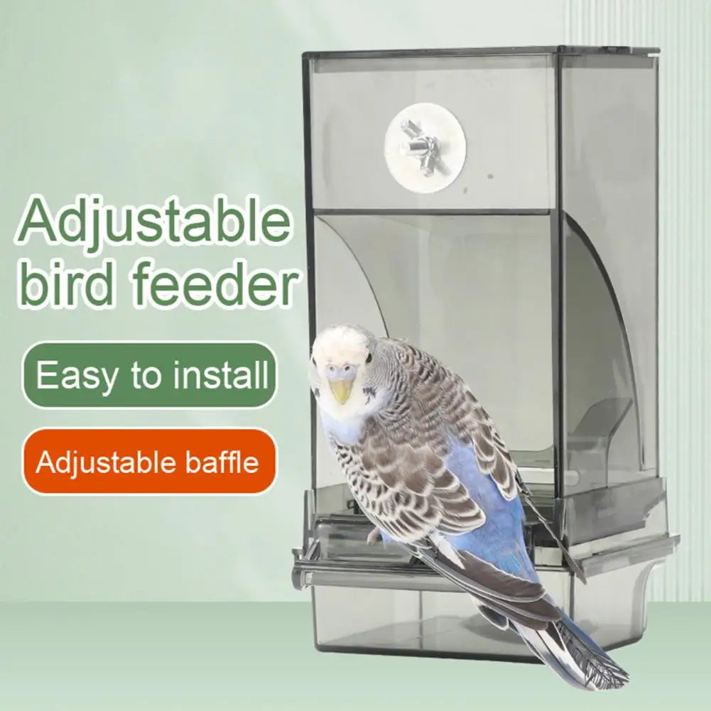 Adjustable Automatic Bird Feeder, Transparent Dispenser for Small Birds