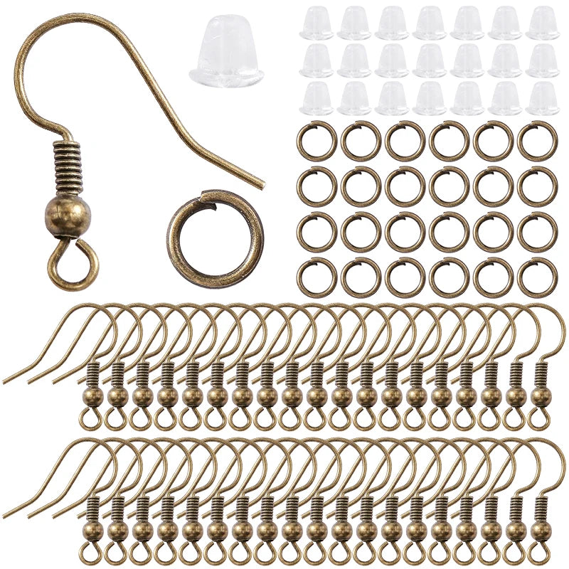 300-Pack Hypoallergenic Earring Hooks, Jump Rings & Rubber Backs