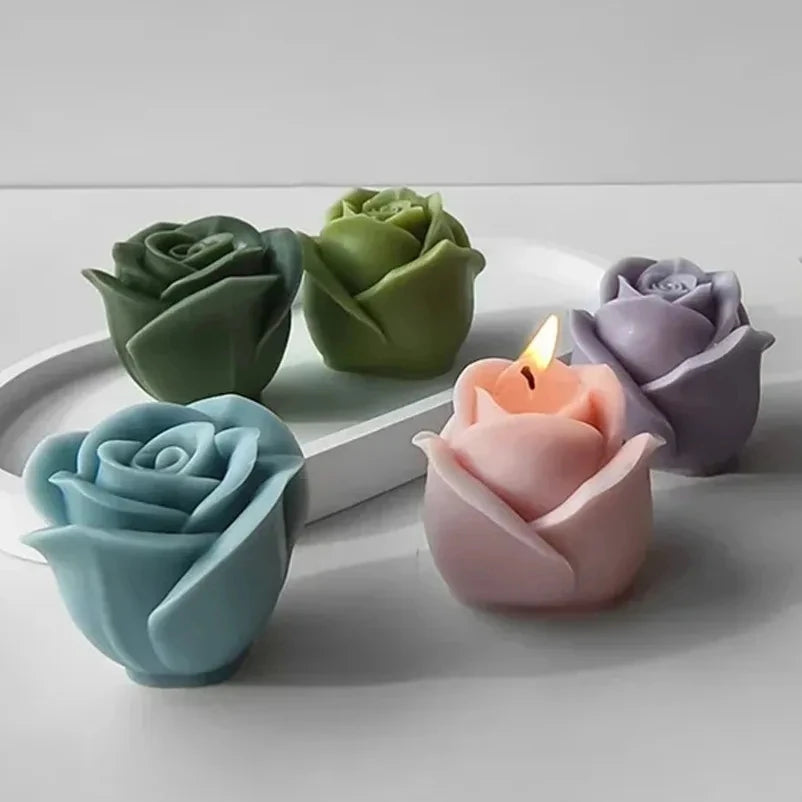 New 3D Flower Silicone Candle Mold Rose Soap Chocolate