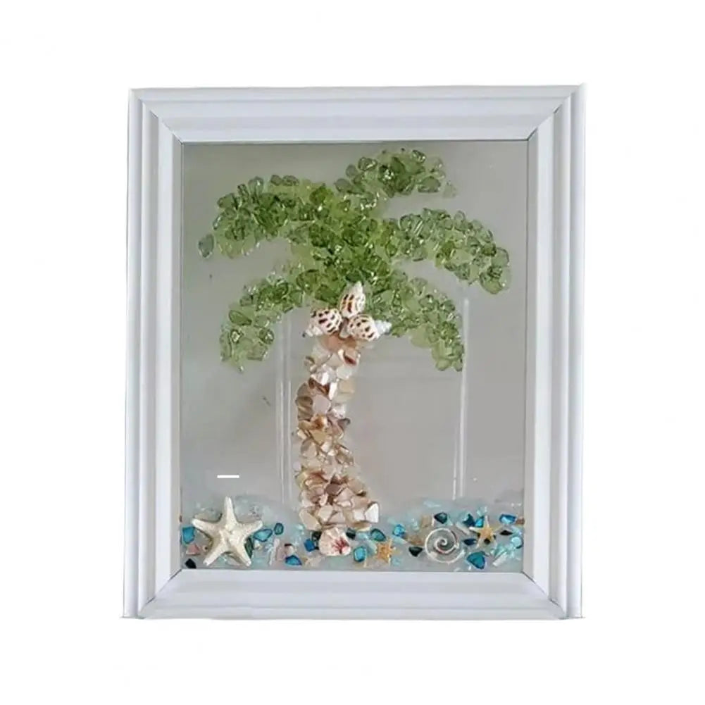 DIY Sea Glass Art Kit with Wooden Frame – Handmade Wall & Desktop Decoration