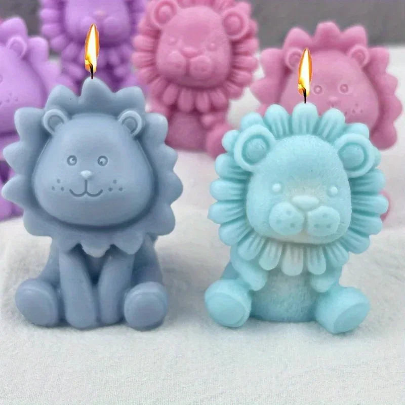 1Pc Lion Silicone Candle Mold Soap Aromatherapy Resin DIY