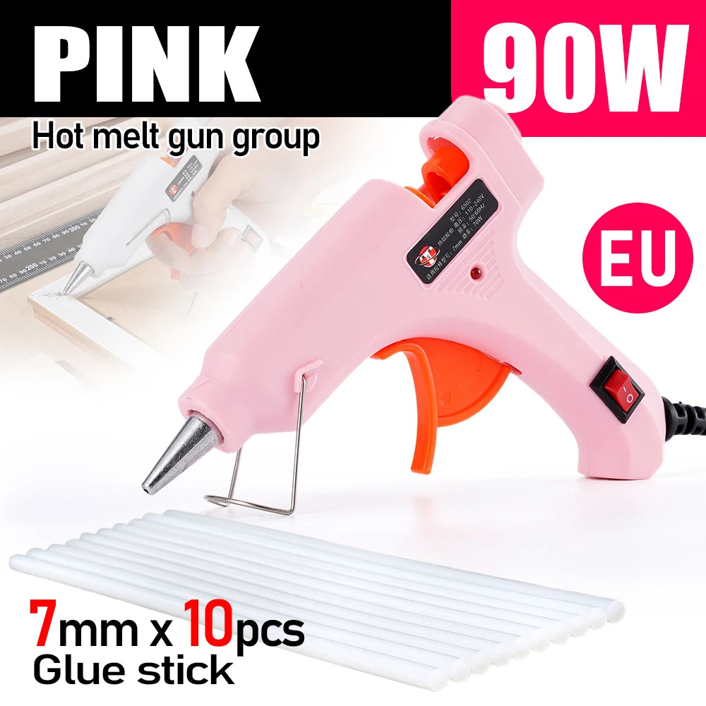 90W Hot Melt Glue Gun 7mm Stick Industrial Electric Repair Tool