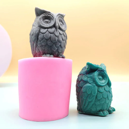 3D Owl Silicone Candle Mold Cute Animal Soap Plaster Resin