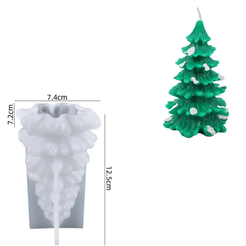 3D Christmas Tree Silicone Mold for Candle, Soap & Resin DIY