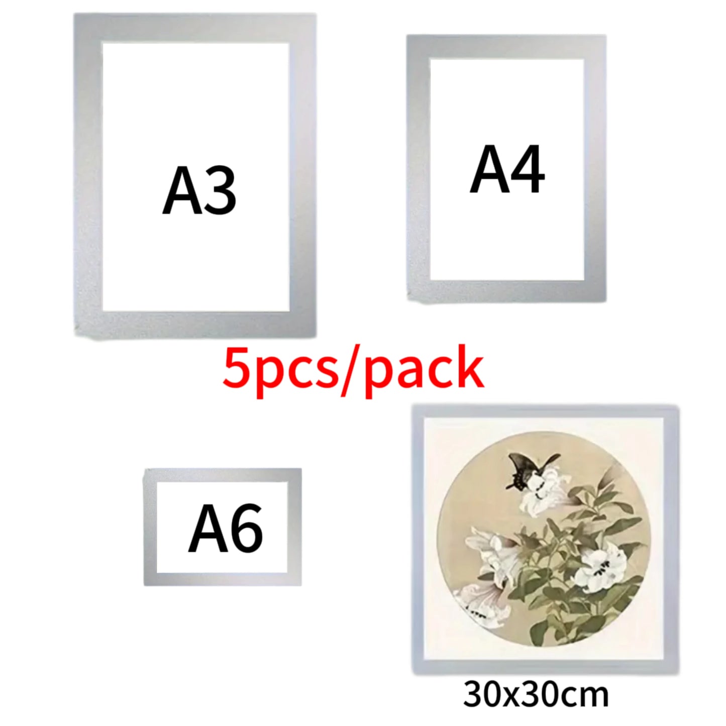 5Pack Magnet Picture Frame A3/A4/A6/30×30cm Children’s Art Holder