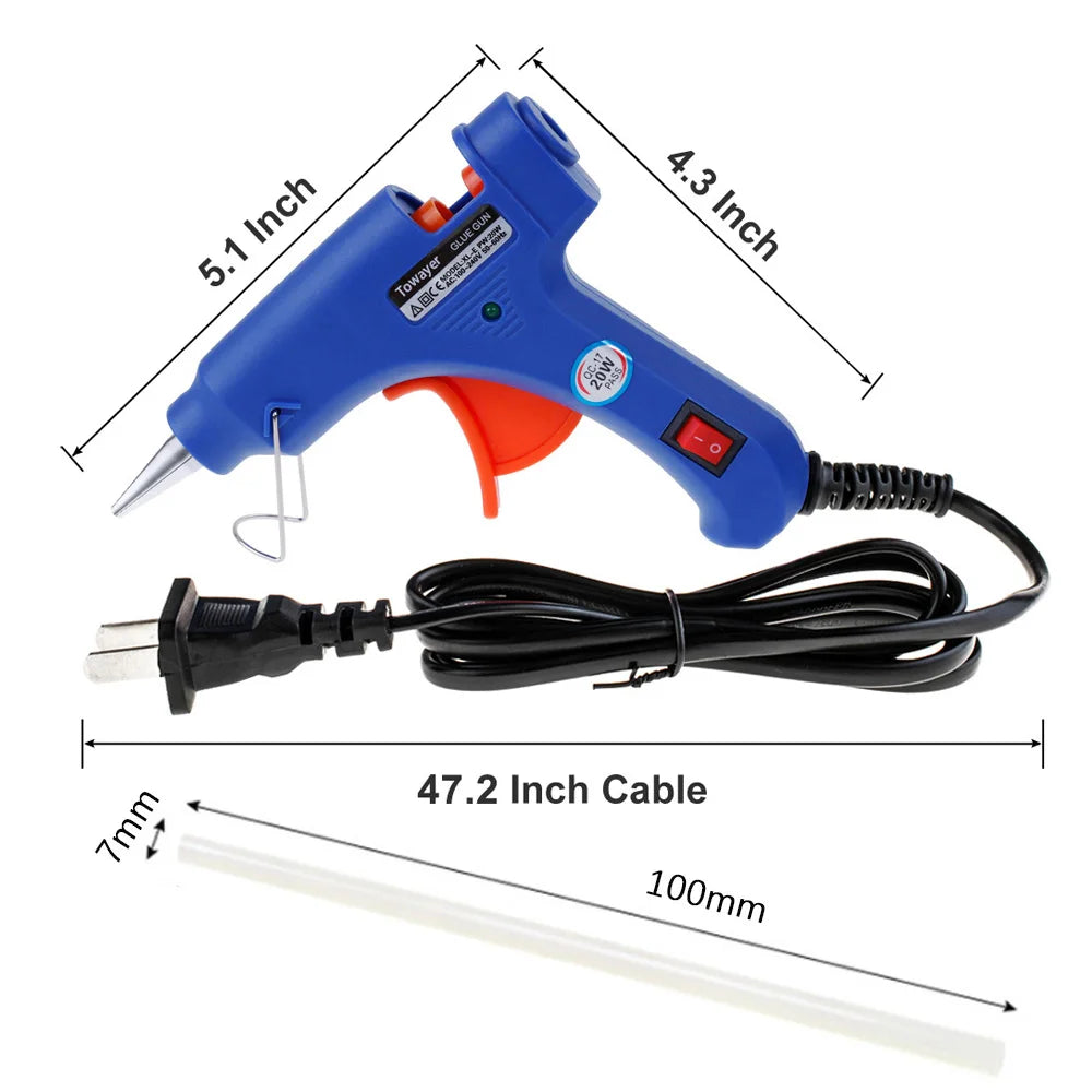 New 20W Hot Melt Glue Gun Mini 7mm Stick Household Industrial