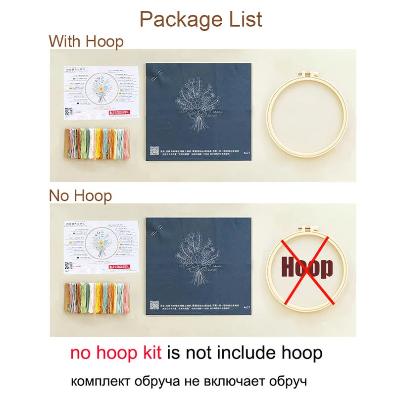 Embroidery Starter Kit – Cross Stitch Patterns & Instructions