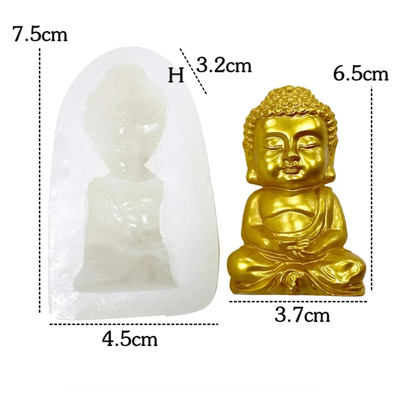 3D Buddha Silicone Candle Mold Meditation Gypsum Resin Soap Supplies