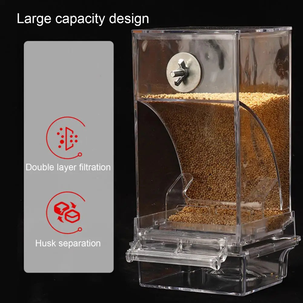 Adjustable Automatic Bird Feeder, Transparent Dispenser for Small Birds