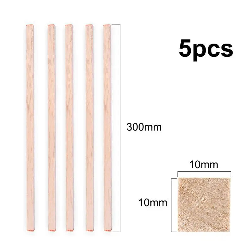 Square Balsa Wood Sticks 2–15mm – Light Cudgel Chips for Toys, Carving & Crafts