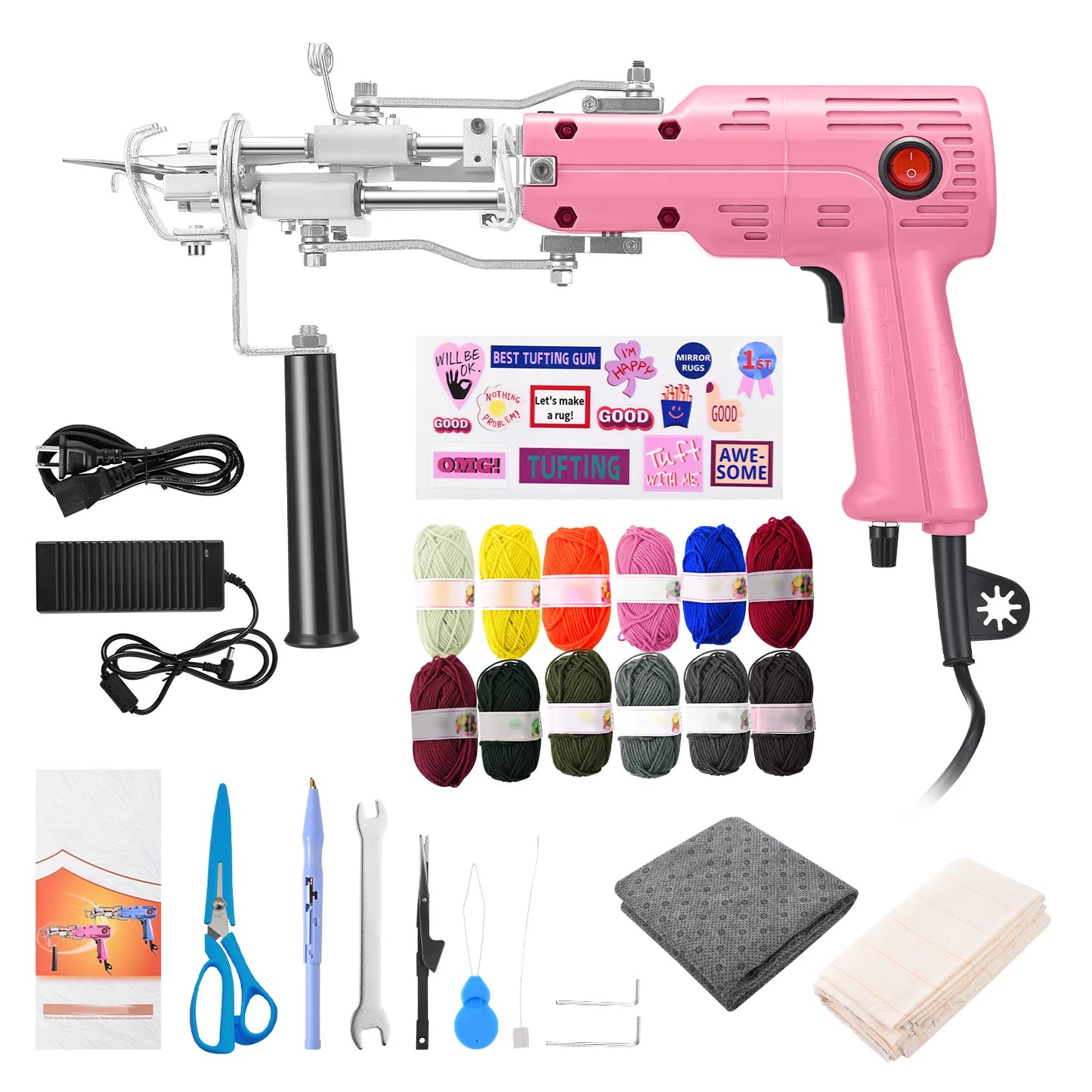 Tufting Gun Kit (Cut & Loop Pile) – Electric Carpet Gun with Backing Cloth