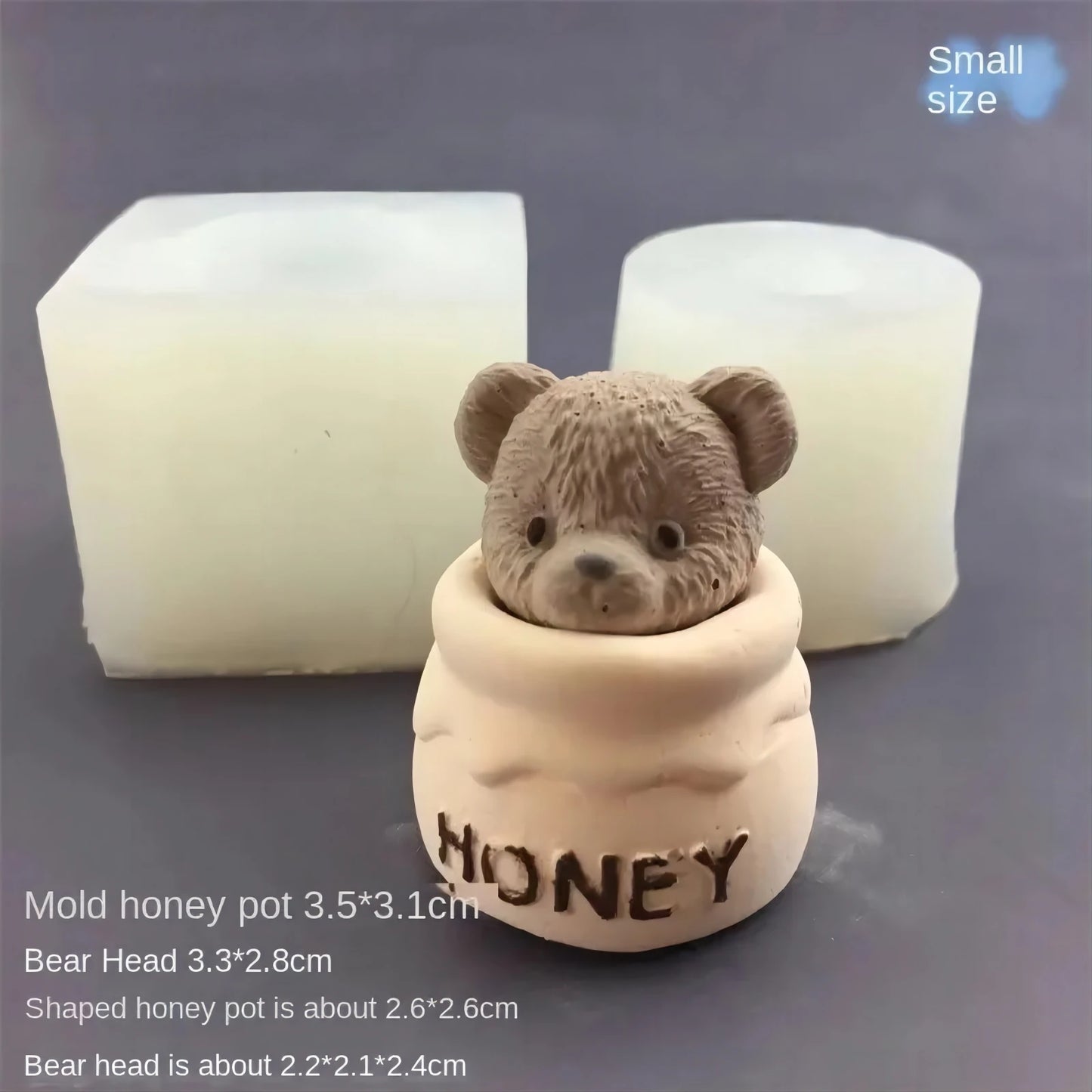 1Pc Teddy Bear Honey Jar Silicone Mold Chocolate Candle Gypsum