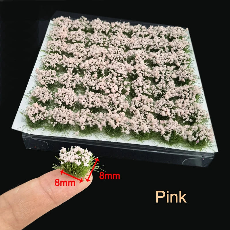 49Pcs 8mm Model Flower Cluster Static Grass 15 Colors DIY Layout