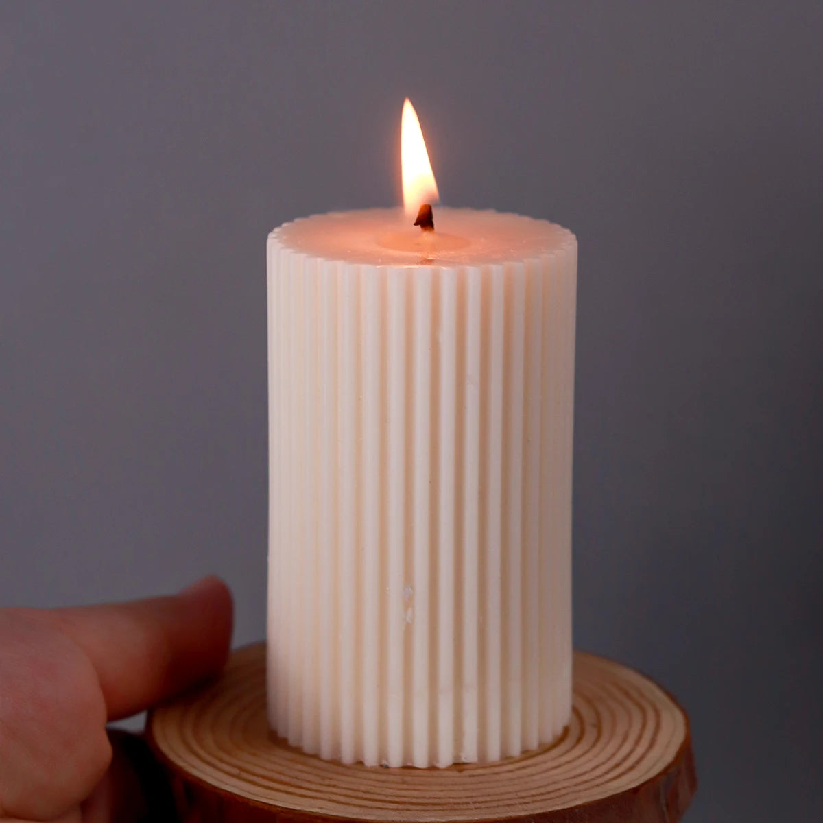 Striped Cylinder Candle Silicone Mold Scented Wax DIY Resin