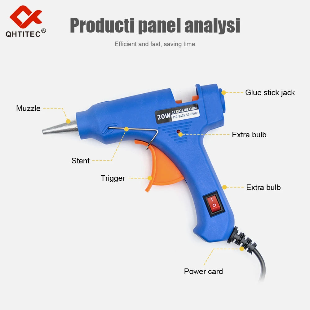 90W Hot Melt Glue Gun 7mm Stick Industrial Electric Repair Tool