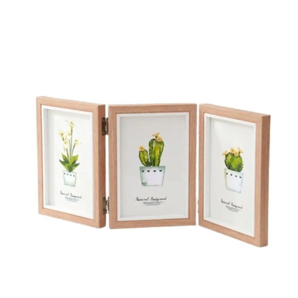 Creative Foldable Hinge Photo Frame 2/3/4/5 Linked Wooden