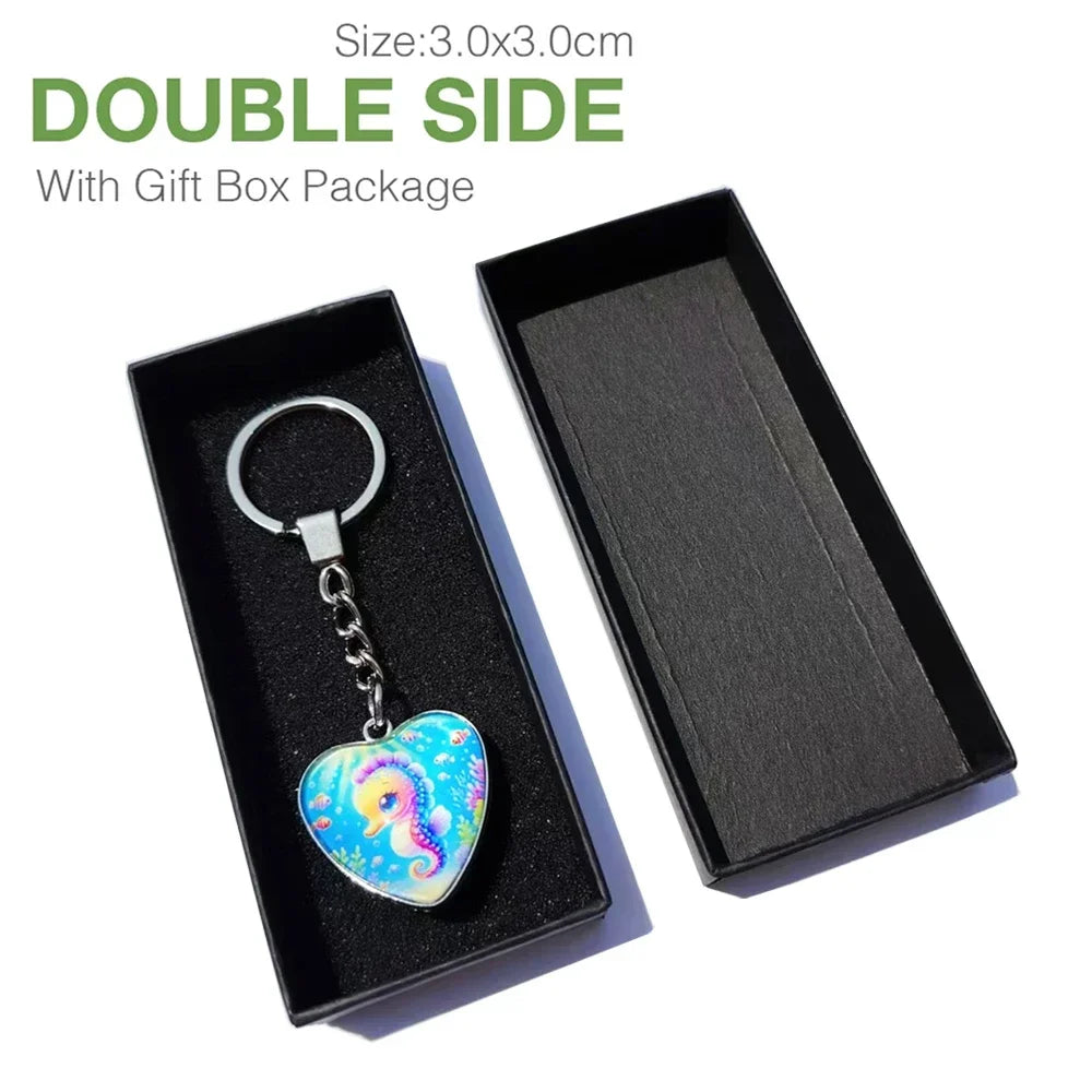 DIY Double‑Sided Custom Photo Keychain – Personalized Glass Cabochon for Family & Lovers