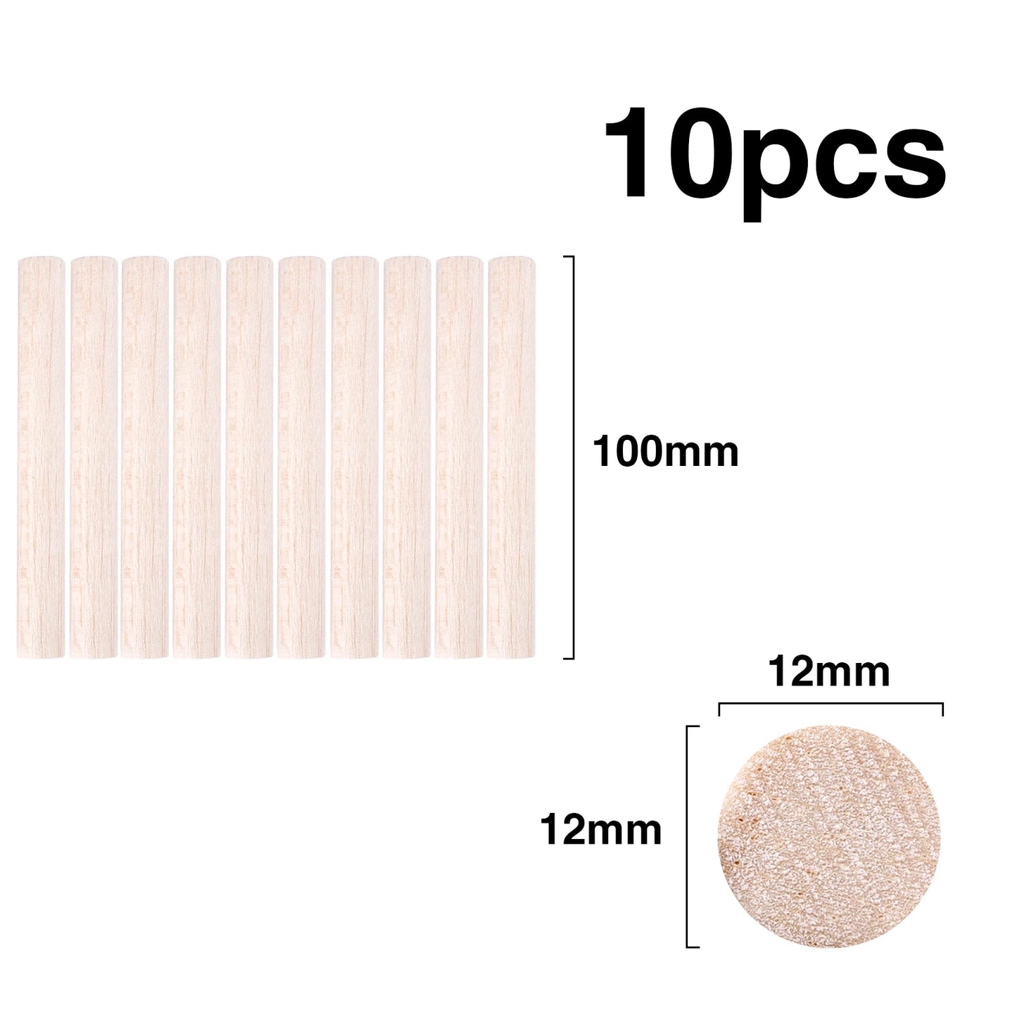 Balsa Wood Round Sticks – 3–30 pcs/Lot, 3–12mm Diameter, 10–50cm Length for Model Building