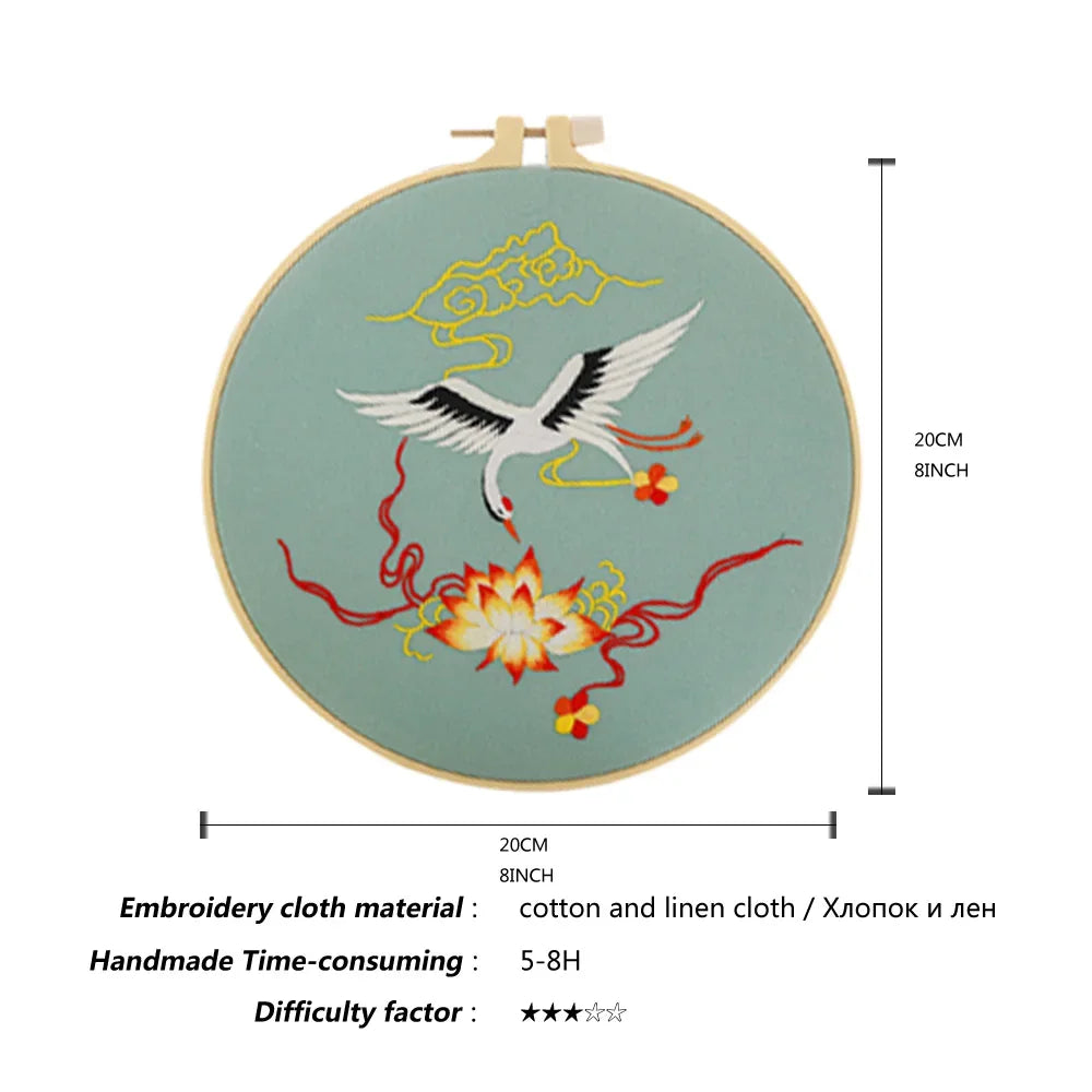 Birds Pattern Embroidery Kit for Beginners – DIY Cross Stitch Set