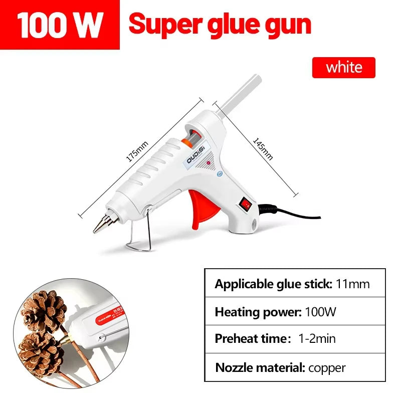 100W Hot Melt Glue Gun 11mm Sticks DIY Household Industrial Repair Tool