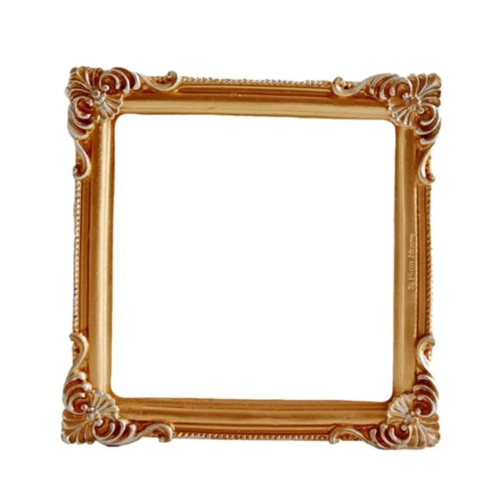 Golden Retro Photo Frame Victorian Jewelry Decor Photography