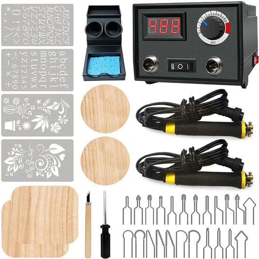 60W Wood Burning & Pyrography Kit, Dual Pen Upgraded Machine