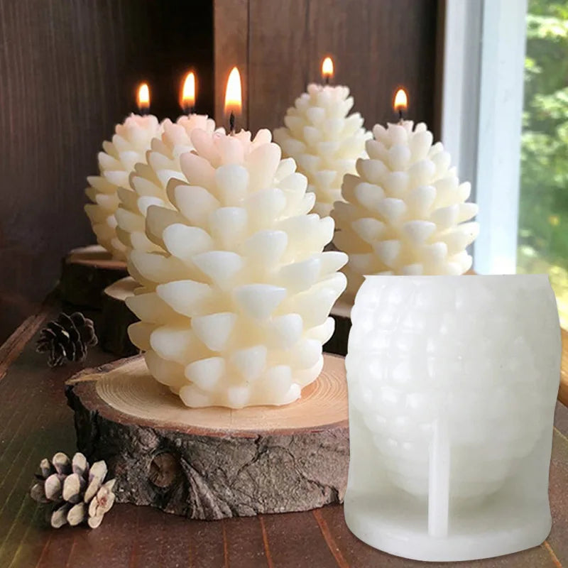 3D Pine Cone Silicone Candle Mold DIY Wax Mold