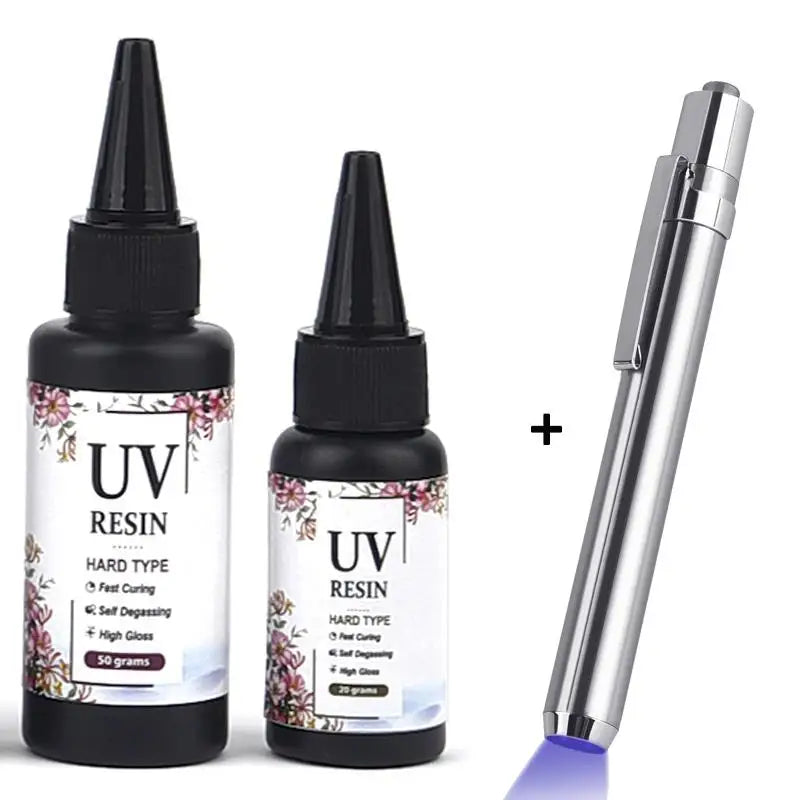 Transparent UV Resin Glue (20/50g), Quick-Dry for DIY Jewelry