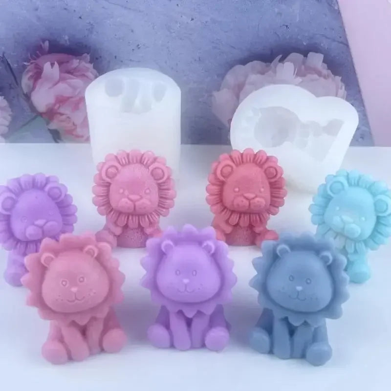 1Pc Lion Silicone Candle Mold Soap Aromatherapy Resin DIY